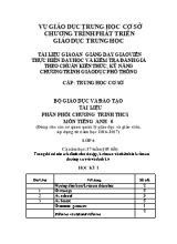 Tài liệu phân phối chương trình THCS môn Tiếng Anh 6 - Áp dụng từ năm học 2016-2017 - Bộ giáo dục và đào tạo